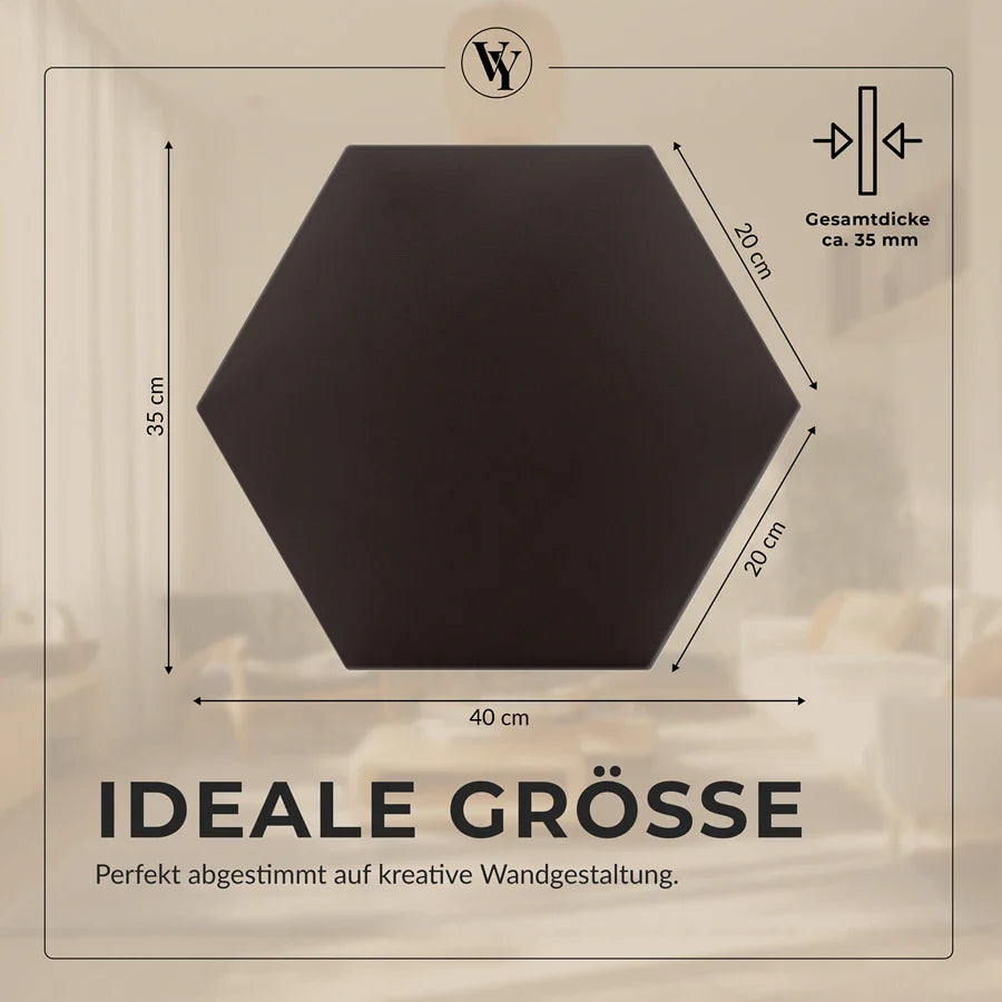 Wandkissen Hexagon | Dunkelbraun S03 Öko-Leder