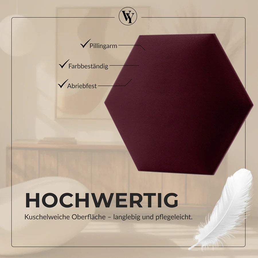 Wandkissen Hexagon | Bordeaux T03 Velours