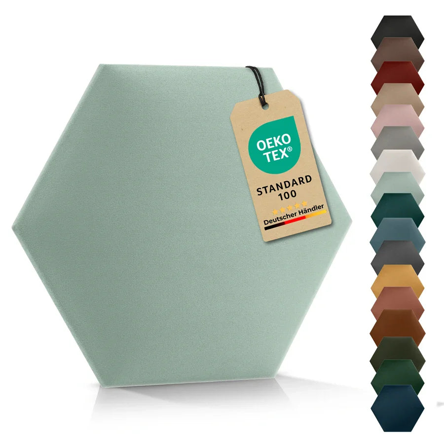 Wandkissen Hexagon | Mintgrün T08 Velours