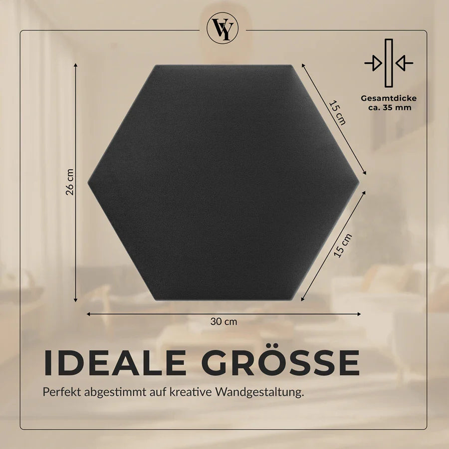Wandkissen Hexagon | Anthrazit T15 Velours