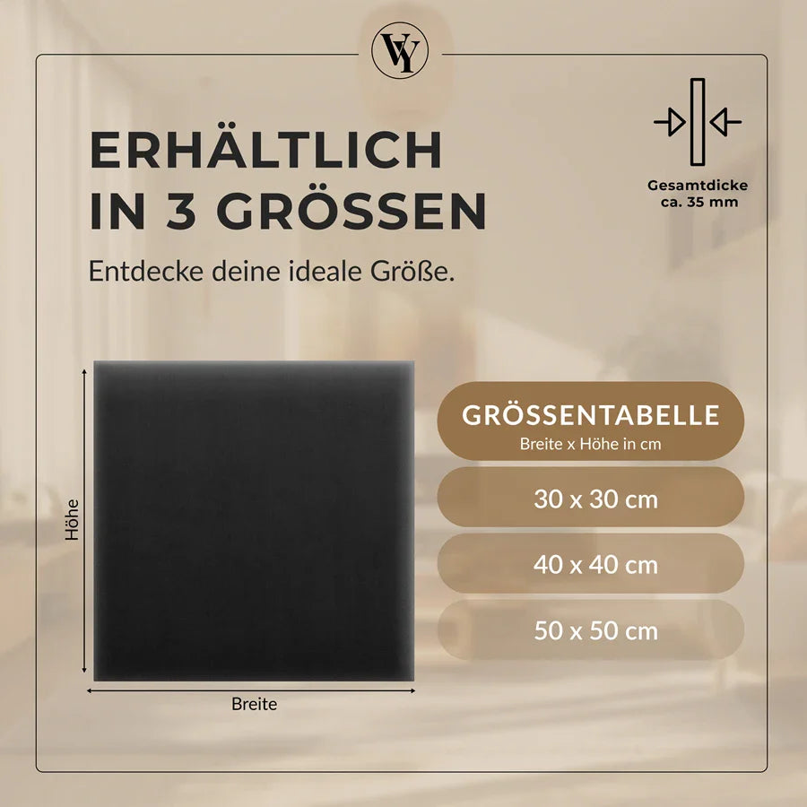 Wandkissen Quadrat | Schwarz M01 Samt