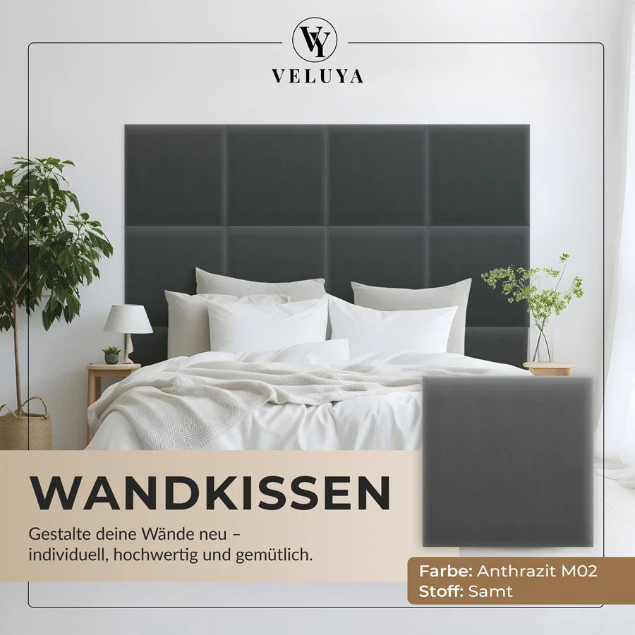 Wandkissen Quadrat | Anthrazit M02 Samt