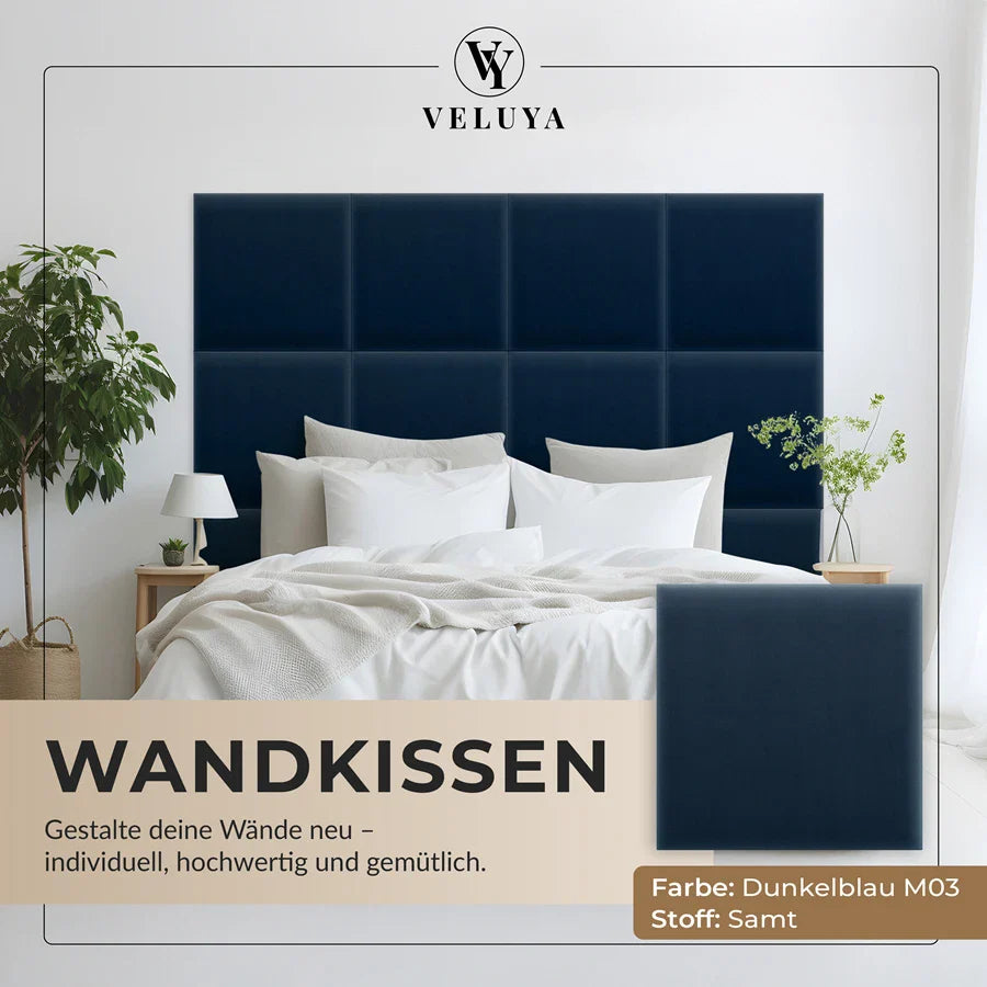 Wandkissen Quadrat | Dunkelblau M03 Samt