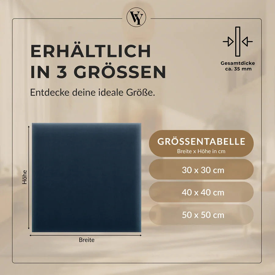 Wandkissen Quadrat | Dunkelblau M03 Samt