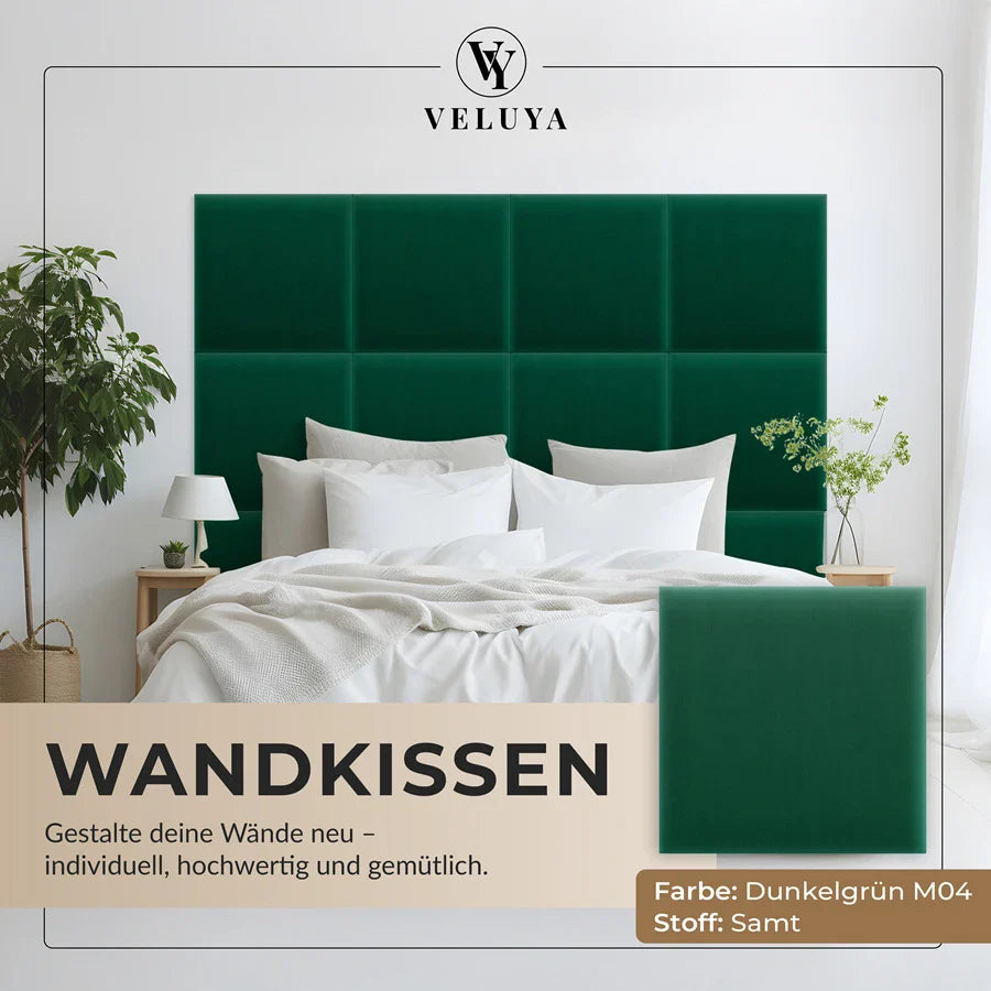Wandkissen Quadrat | Dunkelgrün M04 Samt