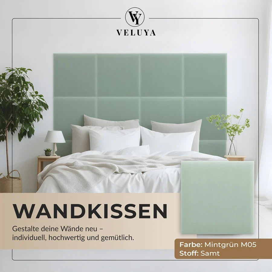 Wandkissen Quadrat | Mintgrün M05 Samt