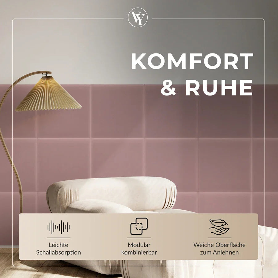 Wandkissen Quadrat | Rosa M08 Samt