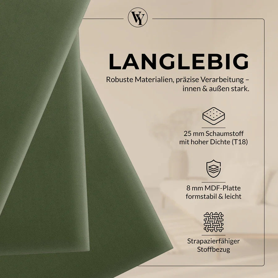 Wandkissen Quadrat | Khaki M09 Samt