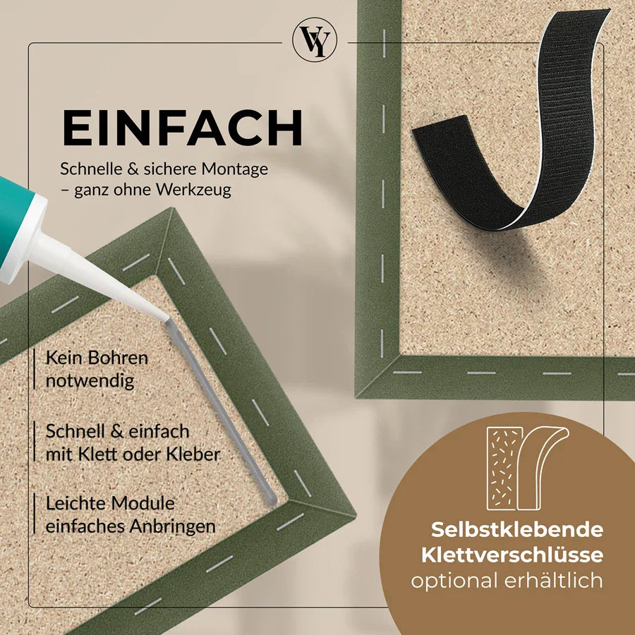 Wandkissen Quadrat | Khaki M09 Samt