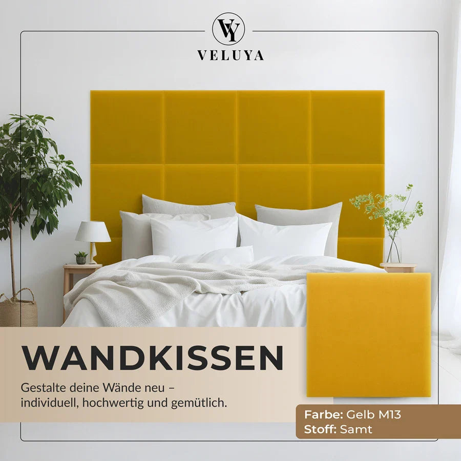 Wandkissen Quadrat | Gelb M13 Samt