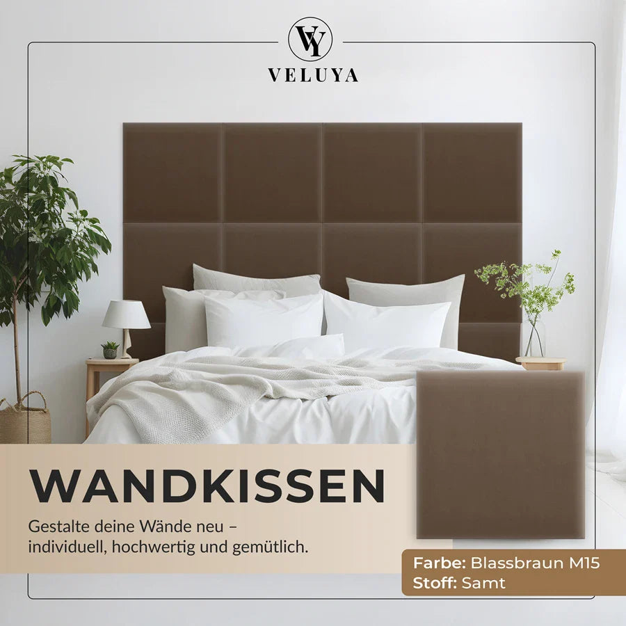 Wandkissen Quadrat | Blassbraun M15 Samt