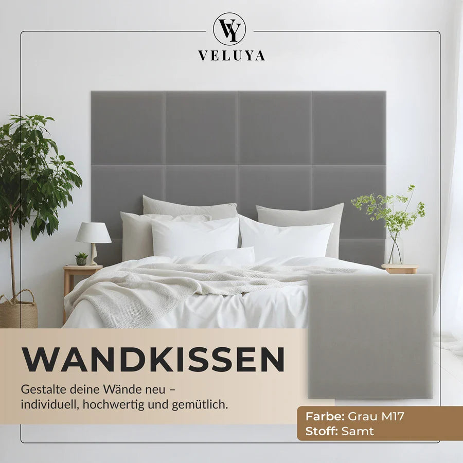 Wandkissen Quadrat | Grau M17 Samt