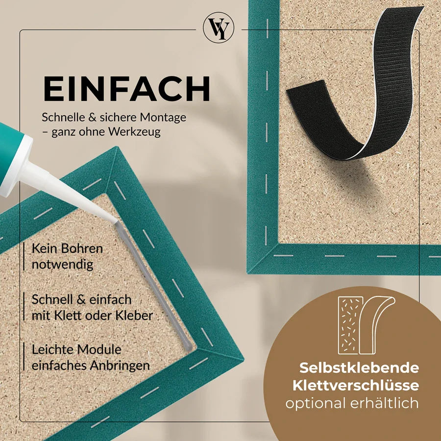 Wandkissen Quadrat | Türkis M19 Samt
