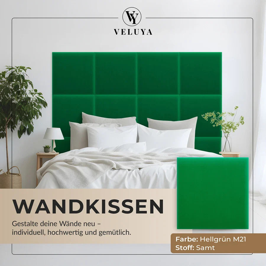 Wandkissen Quadrat | Hellgrün M21 Samt
