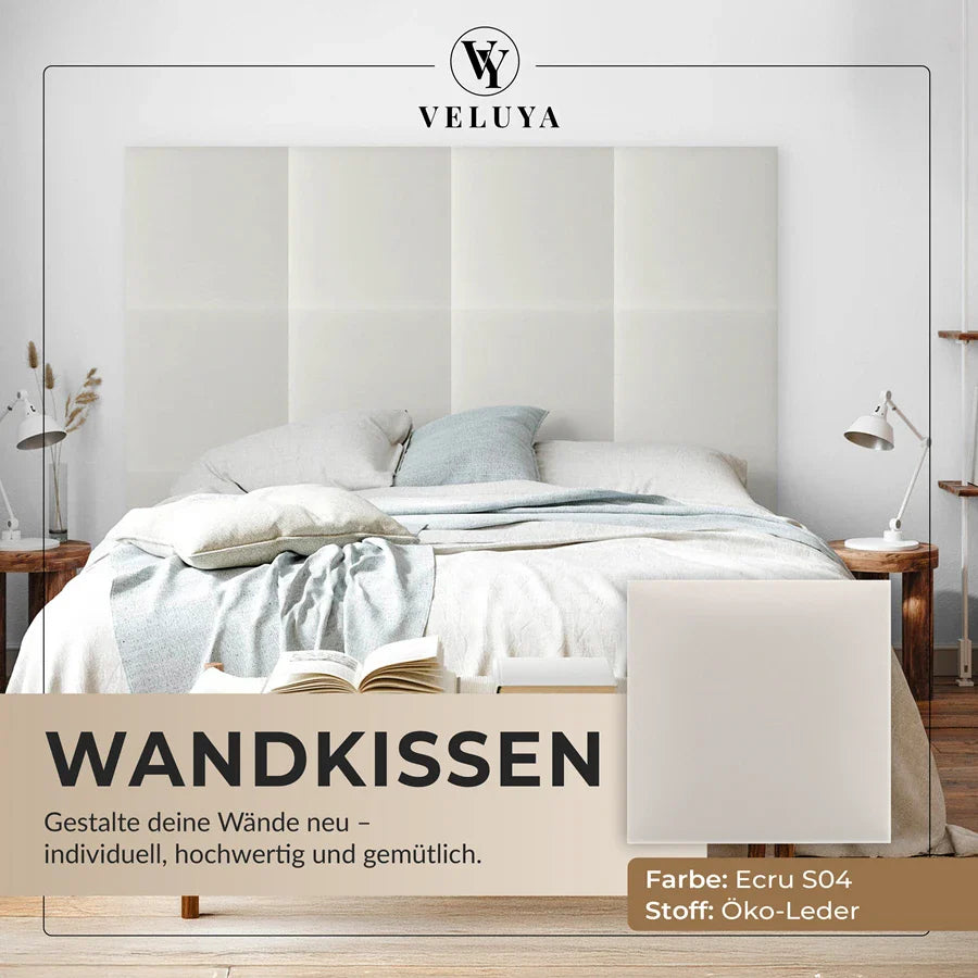 Wandkissen Quadrat | Ecru S04 Öko-Leder