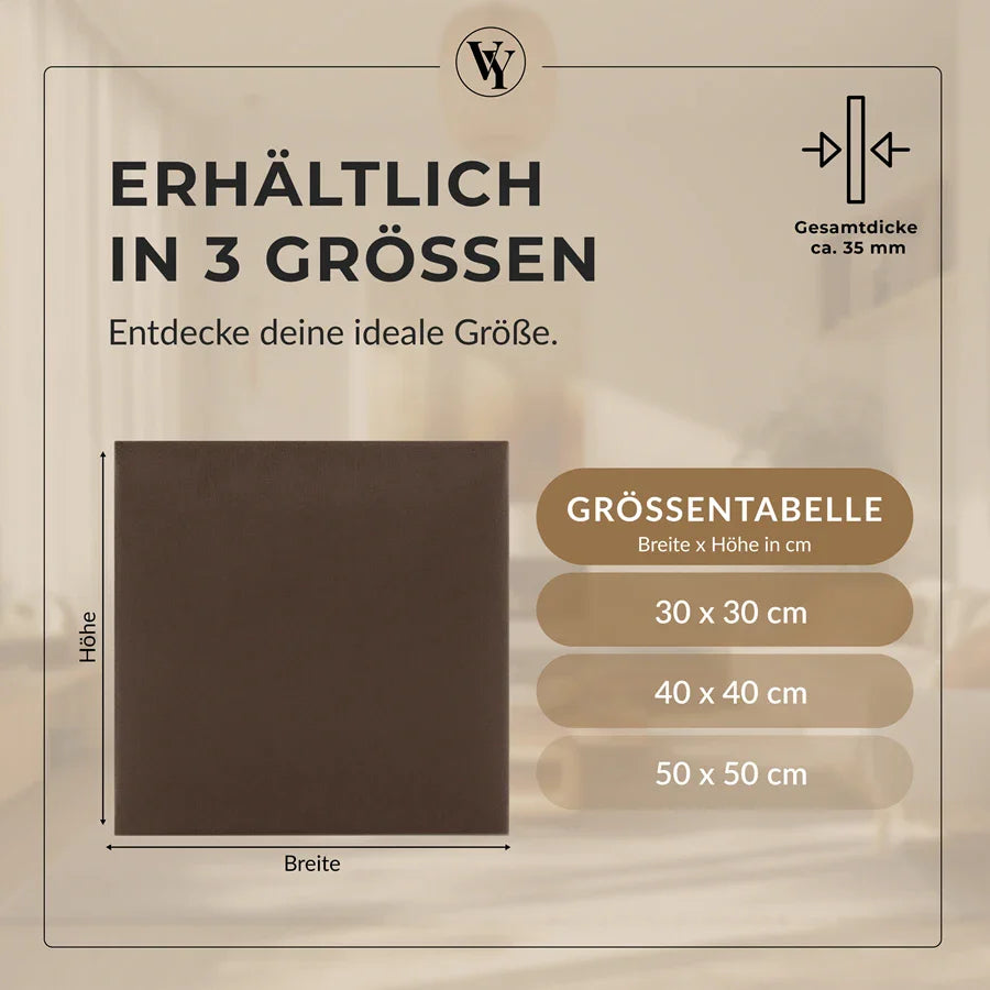 Wandkissen Quadrat | Braun T02 Velours