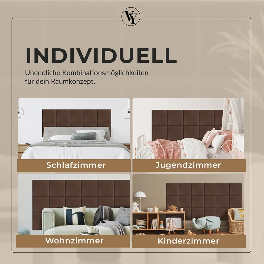 Wandkissen Quadrat | Braun T02 Velours