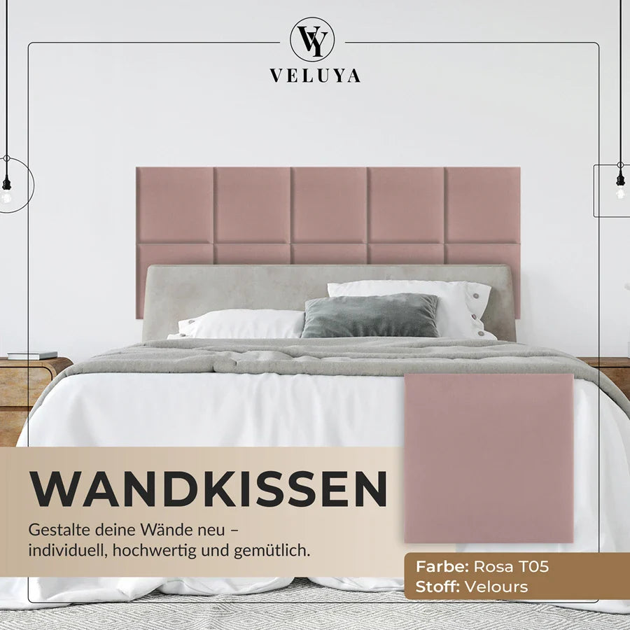 Wandkissen Quadrat | Rosa T05 Velours