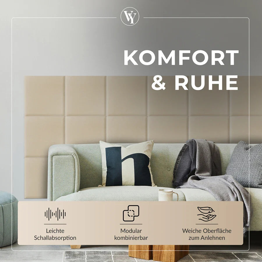 Wandkissen Quadrat | Ecru T07 Velours