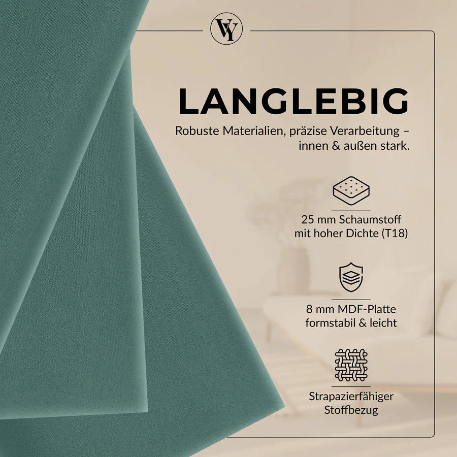 Wandkissen Quadrat | Petrolblau T13 Velours