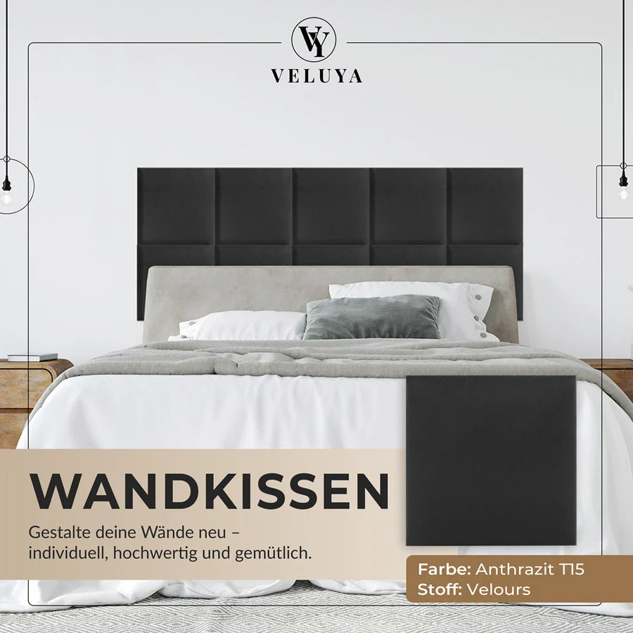 Wandkissen Quadrat | Anthrazit T15 Velours