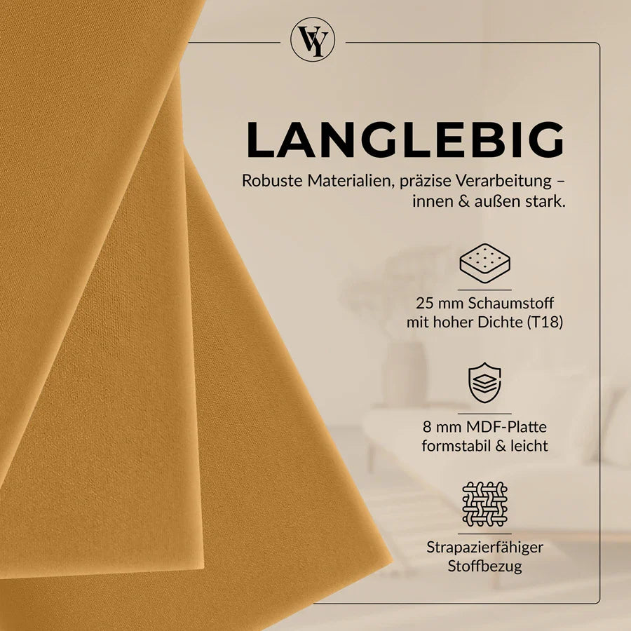 Wandkissen Quadrat | Ockergelb T18 Velours