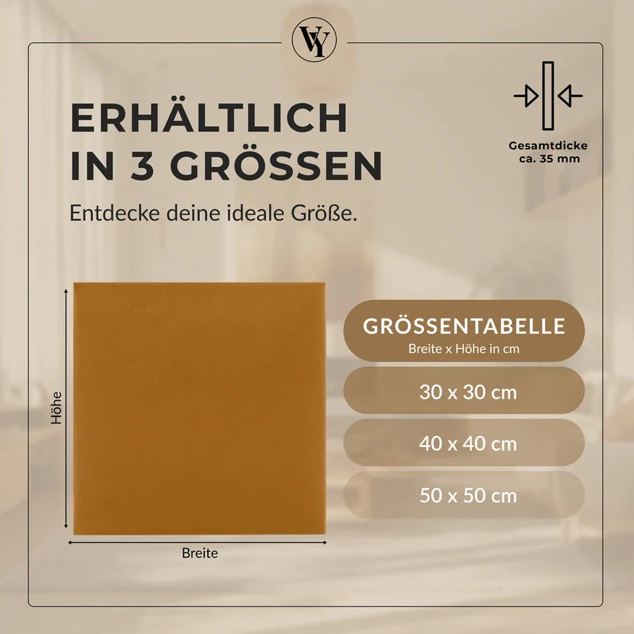 Wandkissen Quadrat | Ockergelb T18 Velours