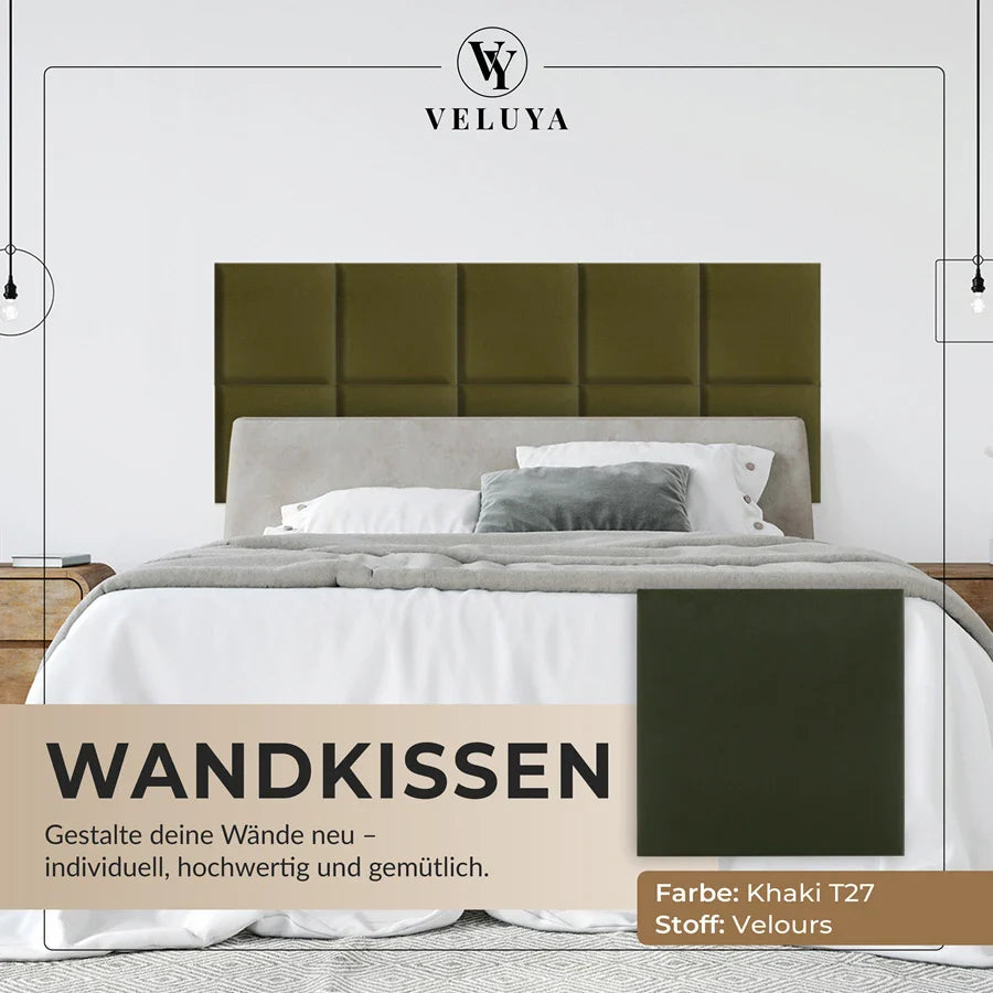 Wandkissen Quadrat | Khaki T27 Velours