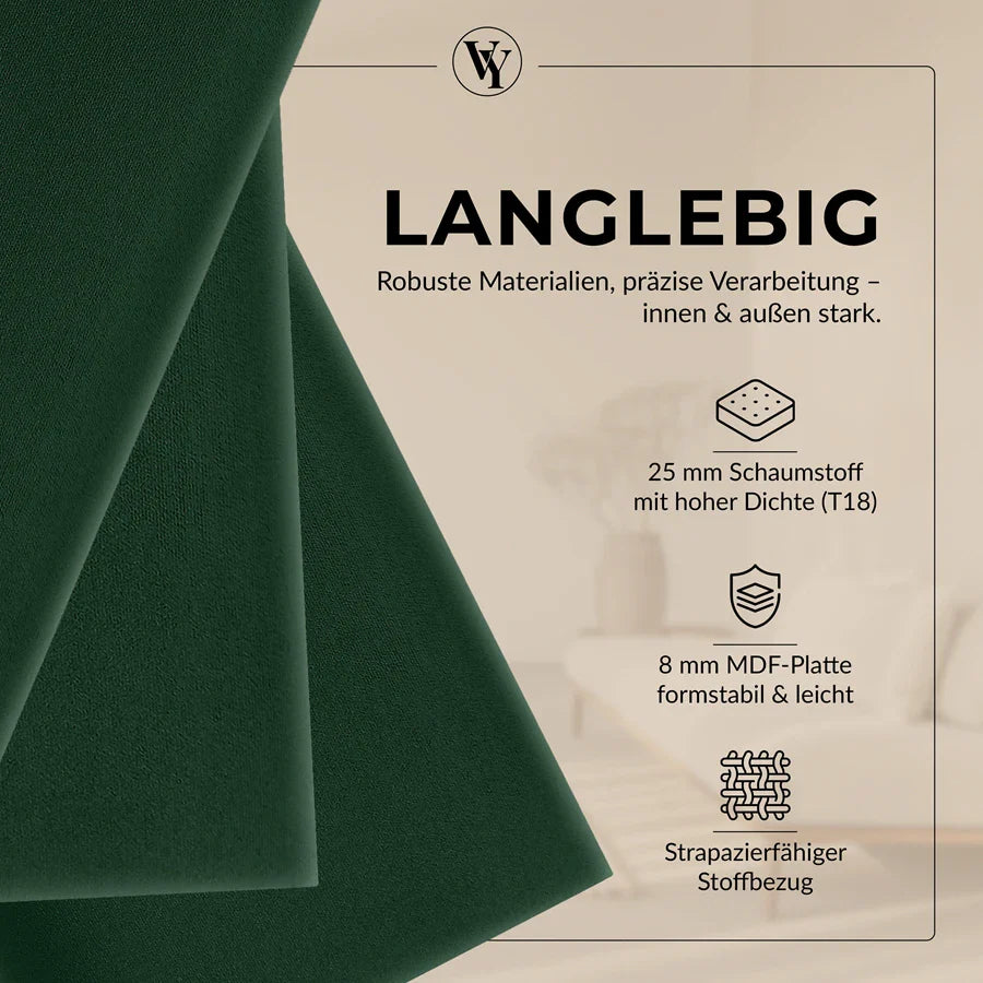 Wandkissen Quadrat | Dunkelgrün T28 Velours