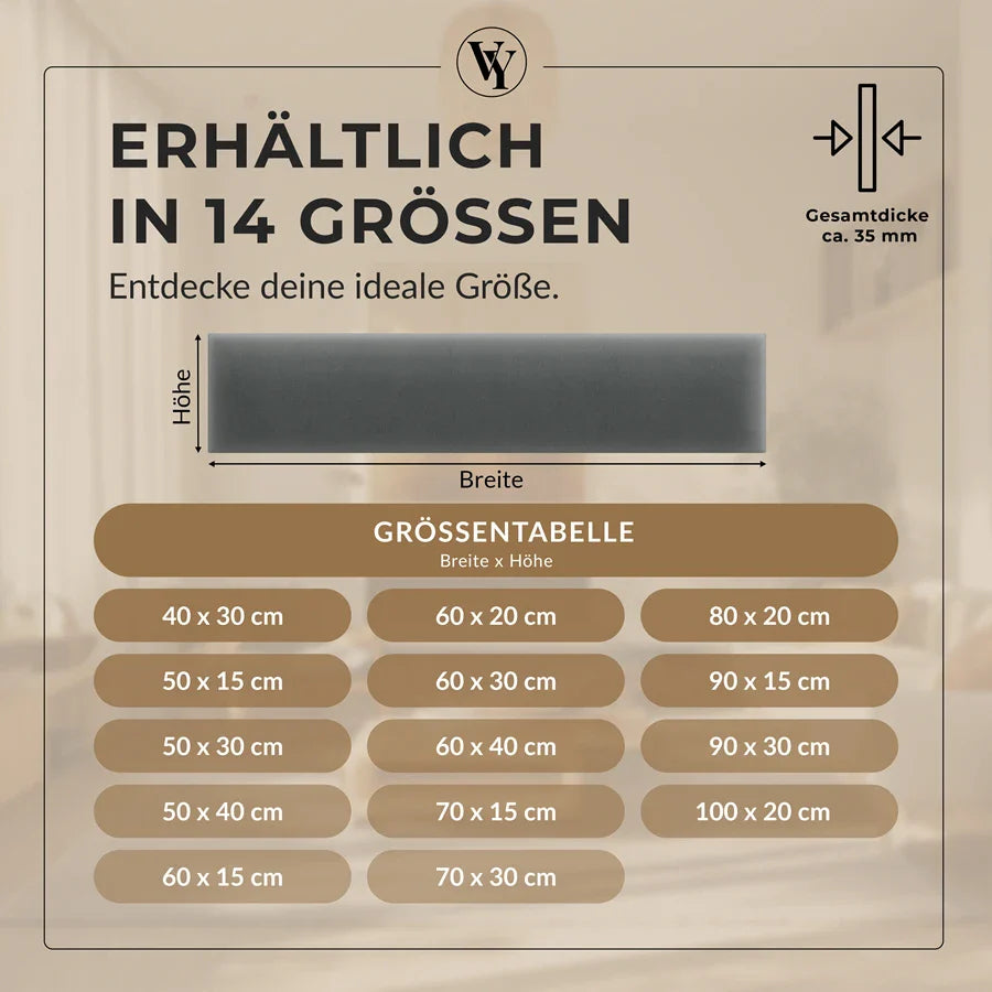 Wandkissen Rechteck | Anthrazit M02 Samt