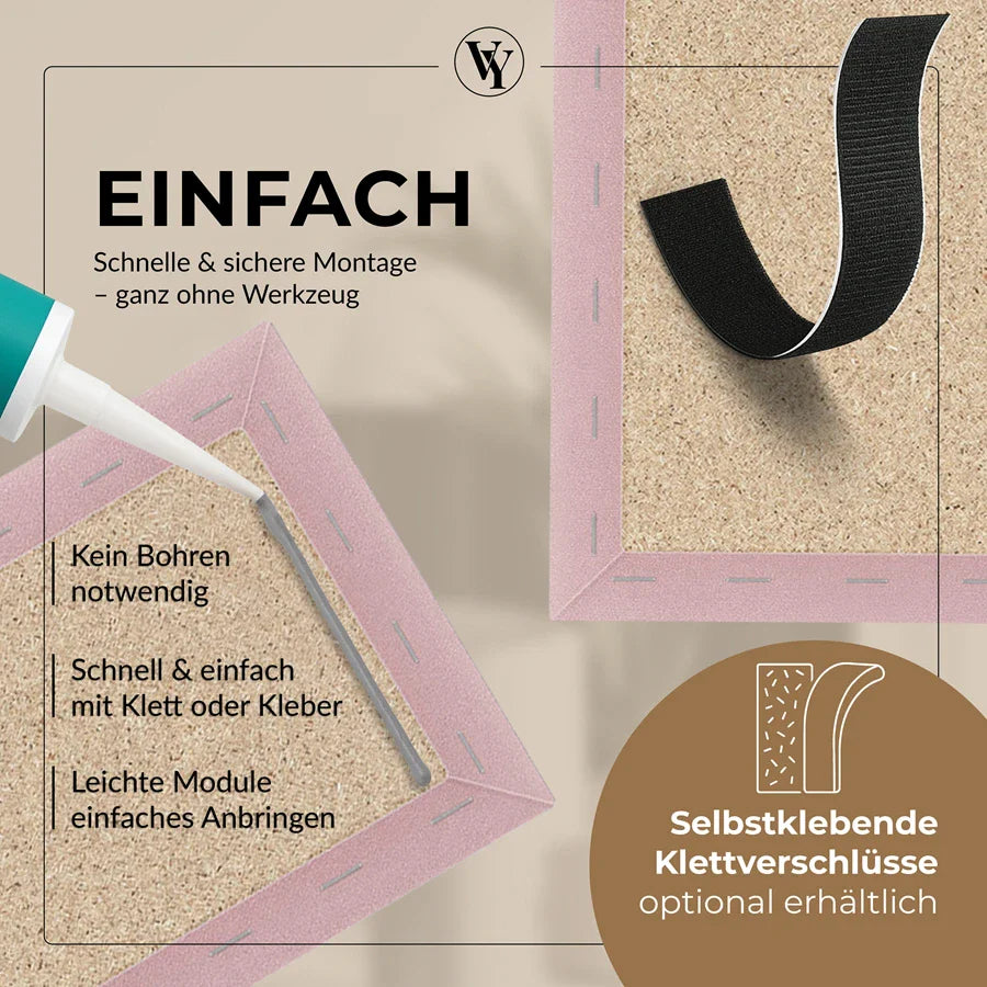 Wandkissen Rechteck | Rosa M08 Samt