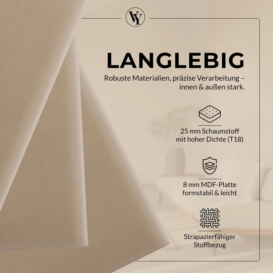 Wandkissen Rechteck | Beige M11 Samt