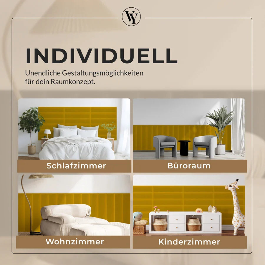 Wandkissen Rechteck | Gelb M13 Samt