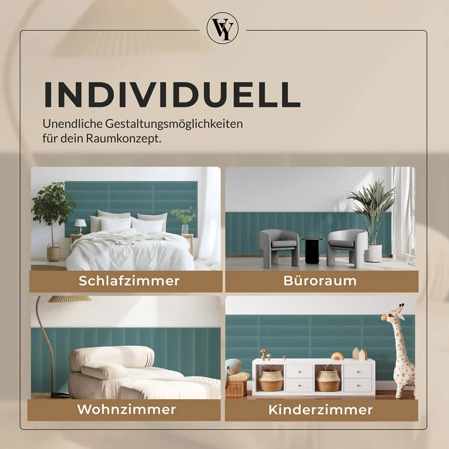 Wandkissen Rechteck | Azurblau M14 Samt