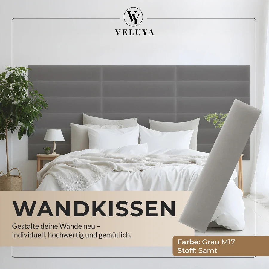Wandkissen Rechteck | Grau M17 Samt
