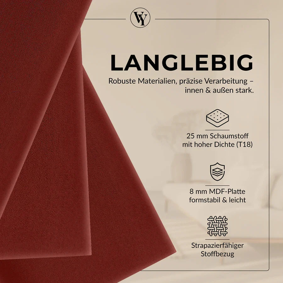 Wandkissen Rechteck | Bordeaux T03 Velours