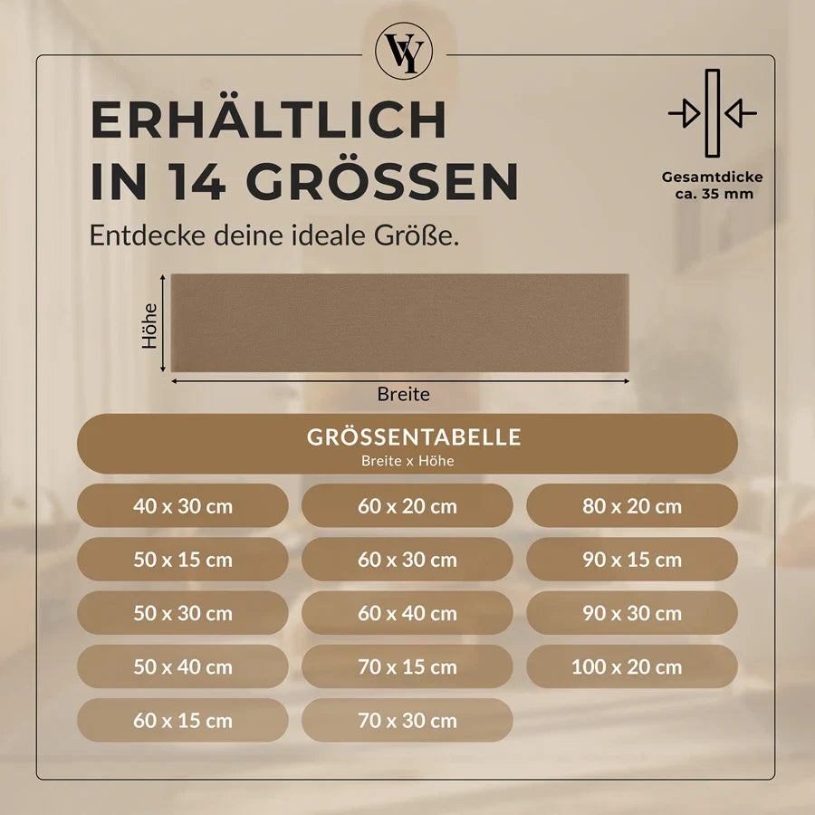 Wandkissen Rechteck | Beige T04 Velours