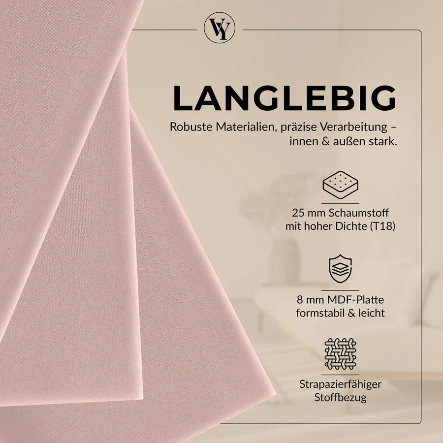 Wandkissen Rechteck | Rosa T05 Velours