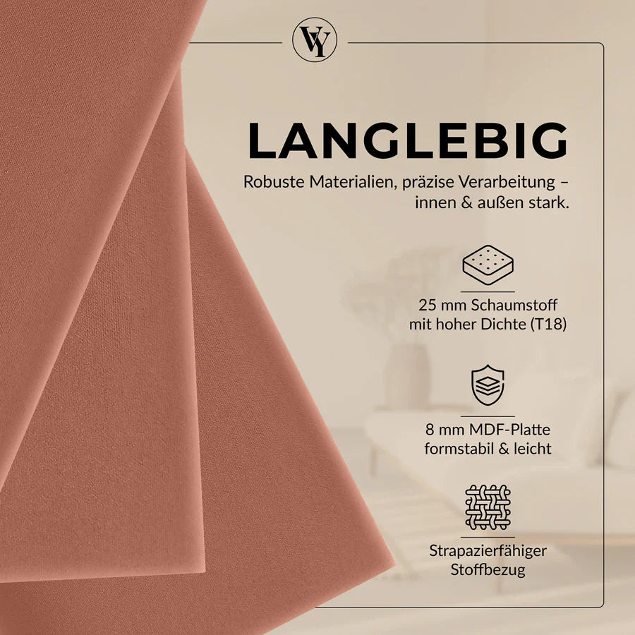 Wandkissen Rechteck | Altrosa T23 Velours