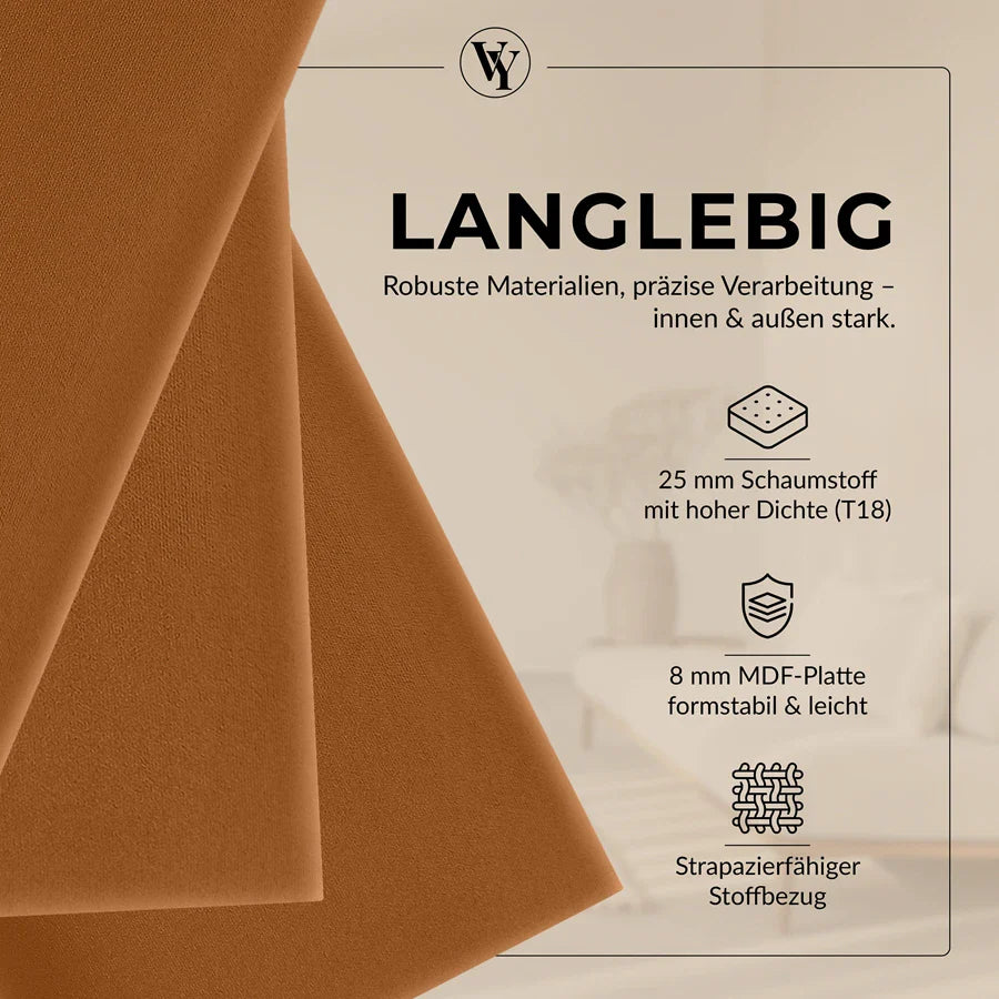 Wandkissen Rechteck | Ockerbraun T26 Velours