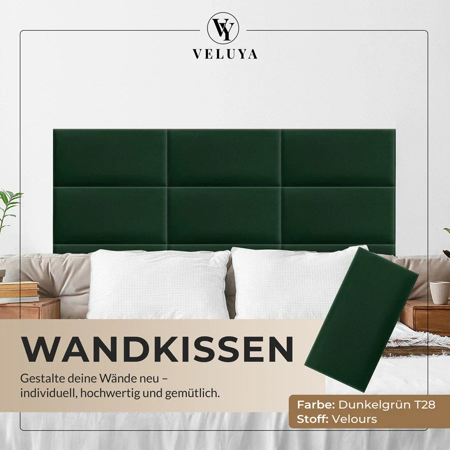 Wandkissen Rechteck | Dunkelgrün T28 Velours