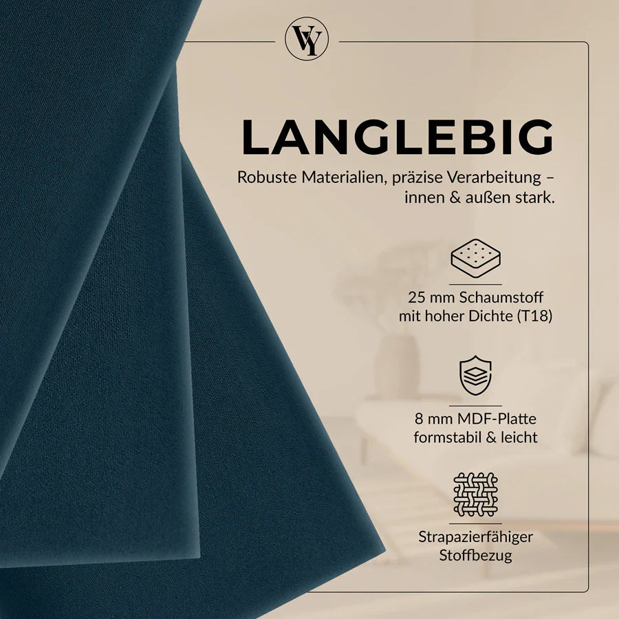 Wandkissen Rechteck | Marineblau T30 Velours