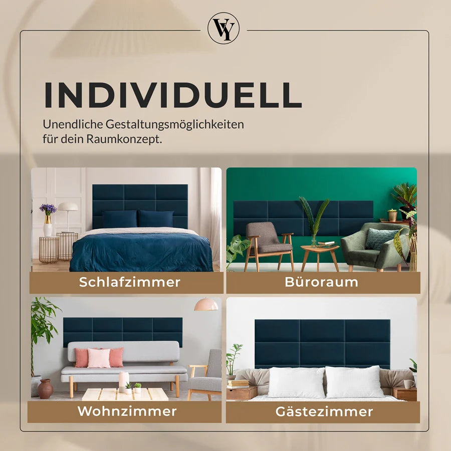 Wandkissen Rechteck | Marineblau T30 Velours
