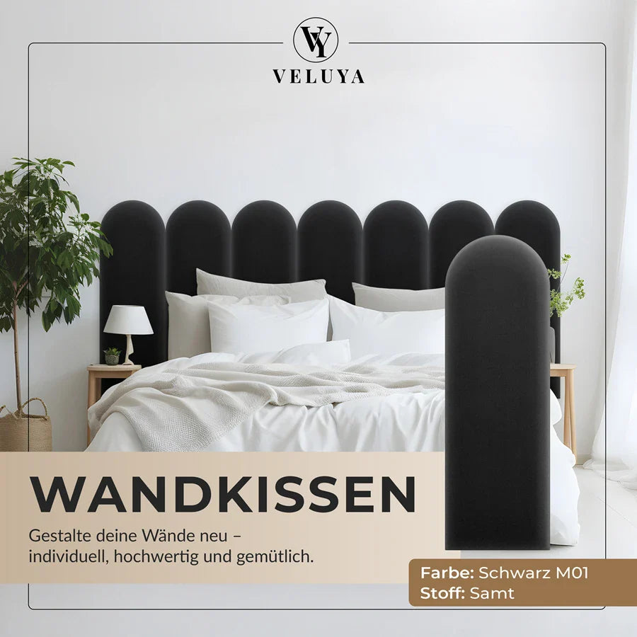 Wandkissen Rundbogen | Schwarz M01 Samt