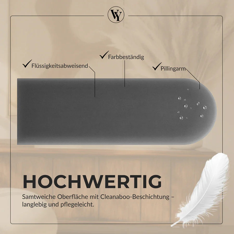 Wandkissen Rundbogen | Anthrazit M02 Samt