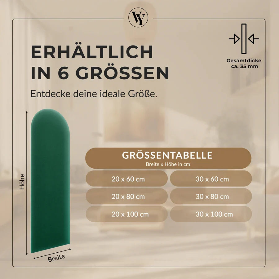 Wandkissen Rundbogen | Dunkelgrün M04 Samt