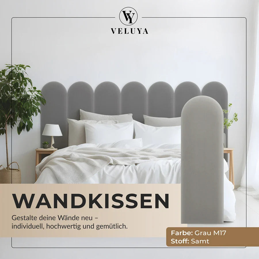 Wandkissen Rundbogen | Grau M17 Samt