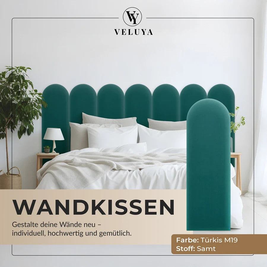 Wandkissen Rundbogen | Türkis M19 Samt