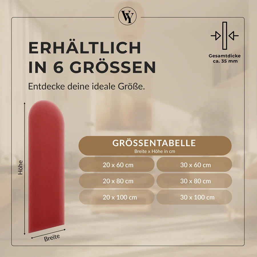 Wandkissen Rundbogen | Orientrot M23 Samt