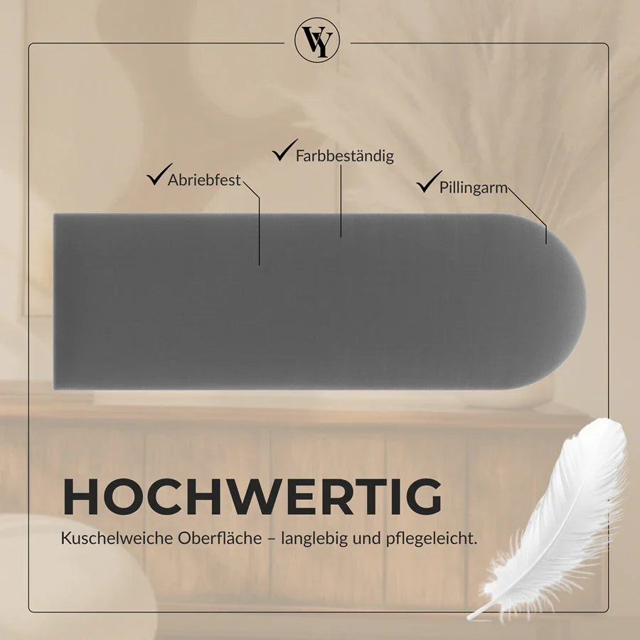 Wandkissen Rundbogen | Hellgrau T06 Velours
